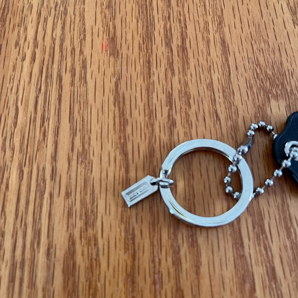 Coach Black and Silver Leather Key Holder - Picture 3 of 3